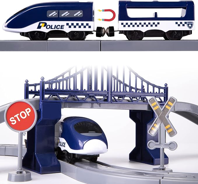 66 Pcs Trains Toy with Battery Operated & Tracks