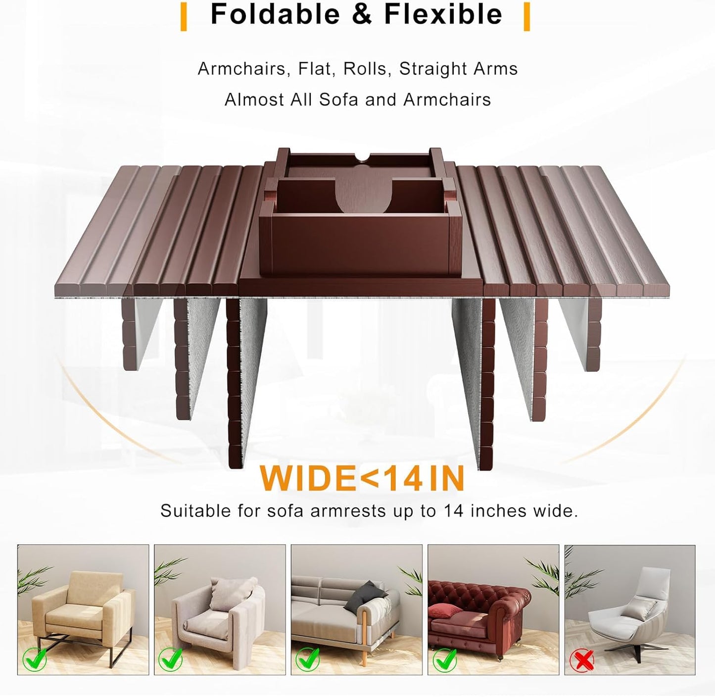 Bamboo Sofa Armrest Tray™️