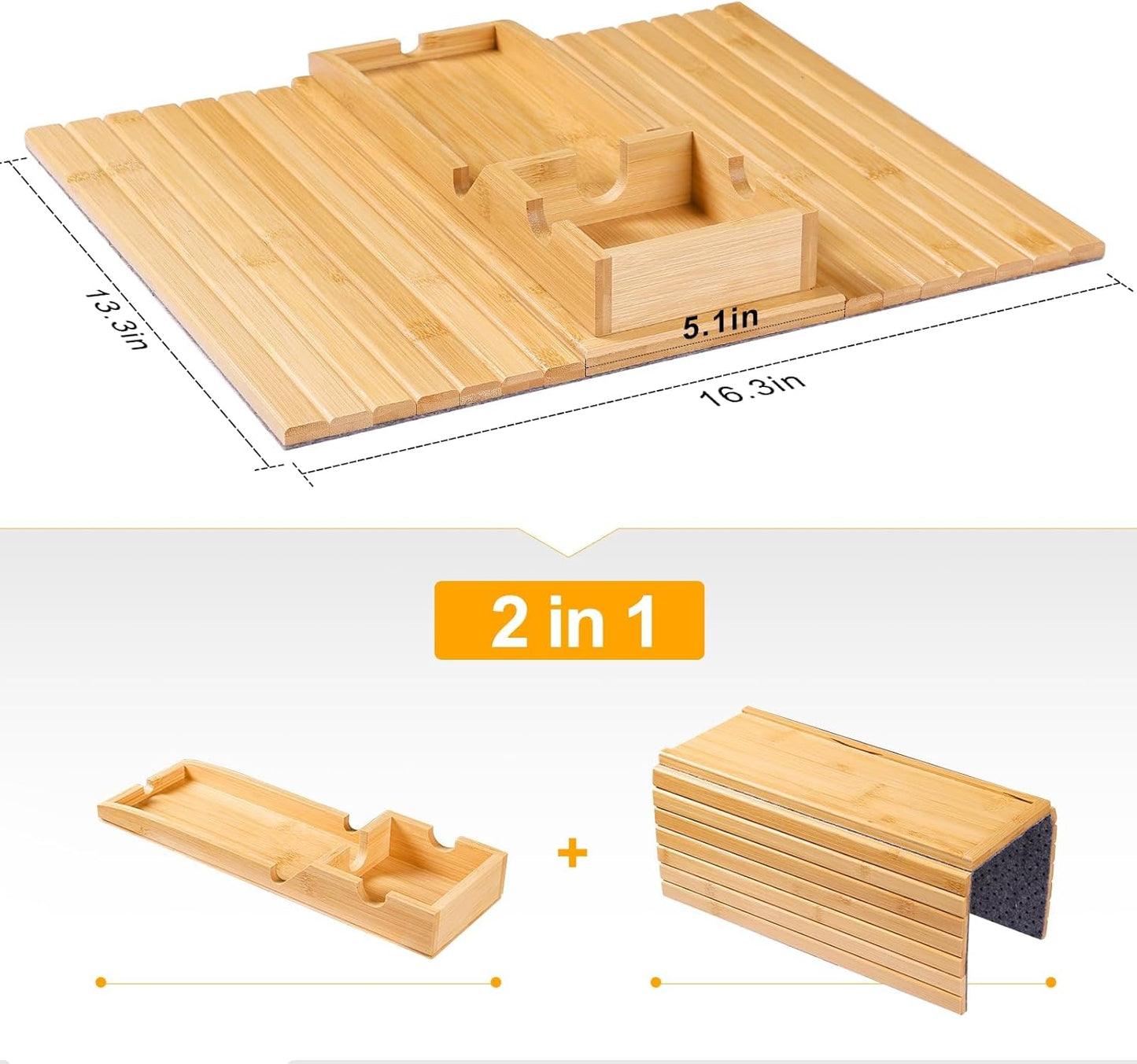 Bamboo Sofa Armrest Tray™️