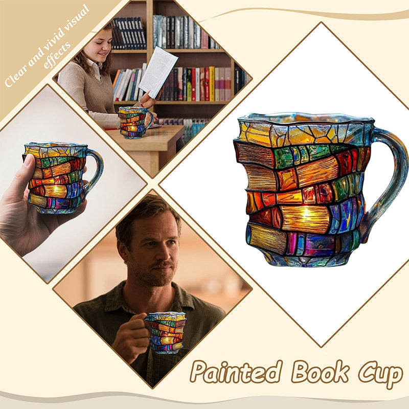 Unique Painted Book Coffee Cup