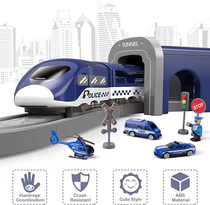 66 Pcs Trains Toy with Battery Operated & Tracks