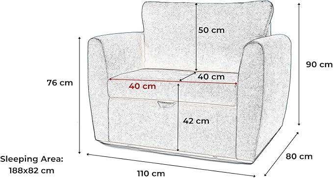 Sara 80 convertible sofa bed