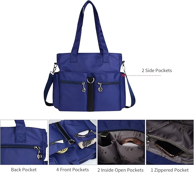 Multipockets Tote Bags Waterproof Purses and Handbags Large Crossbody Bags