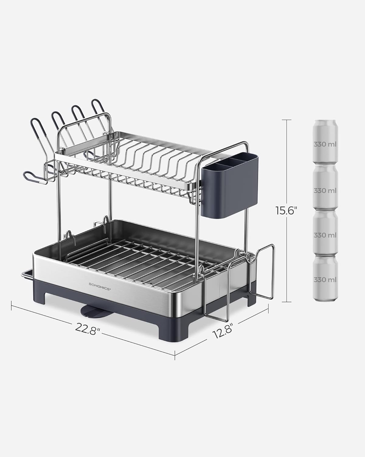 Self-Draining Dish Drying Rack™️