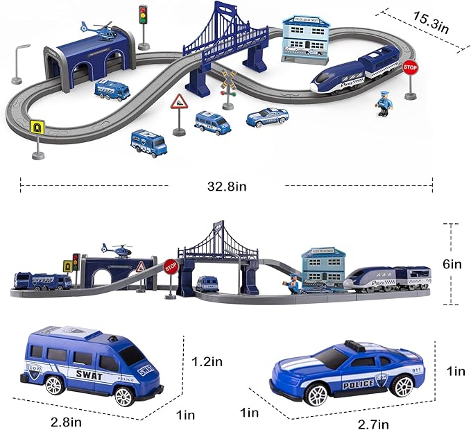 66 Pcs Trains Toy with Battery Operated & Tracks