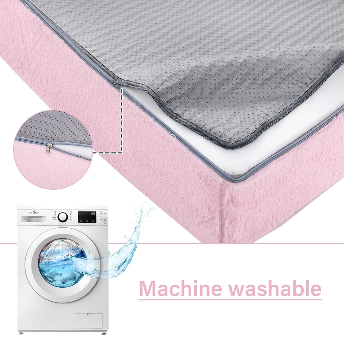Folding Sofa Bed with Pillow Twin Size Mattress & Plush Fabric with Portable Storage Bag