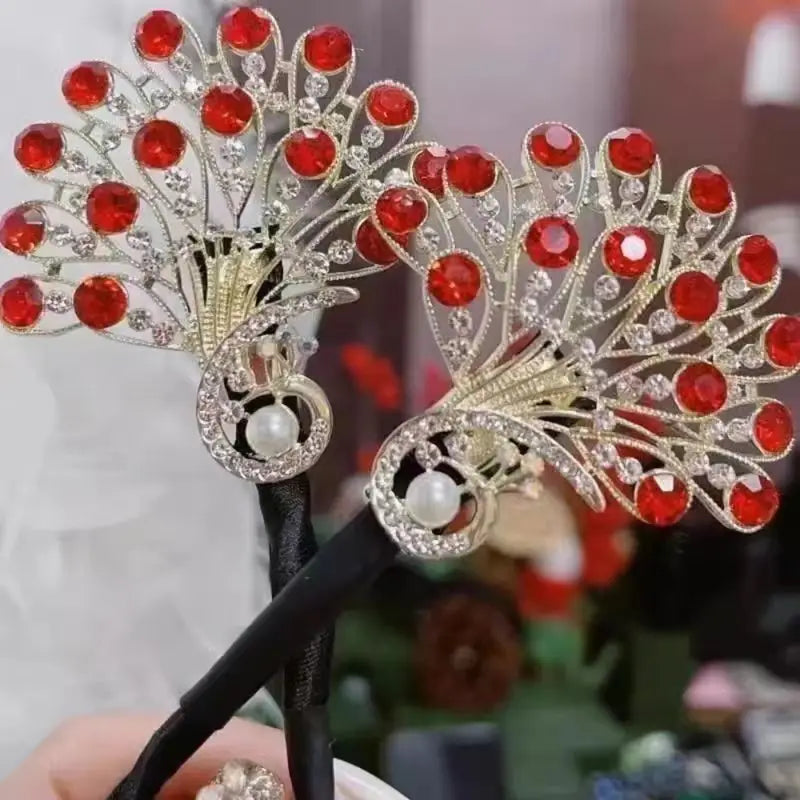3pcs set of high-end elegant retro peacock hair clip (pack of 3)