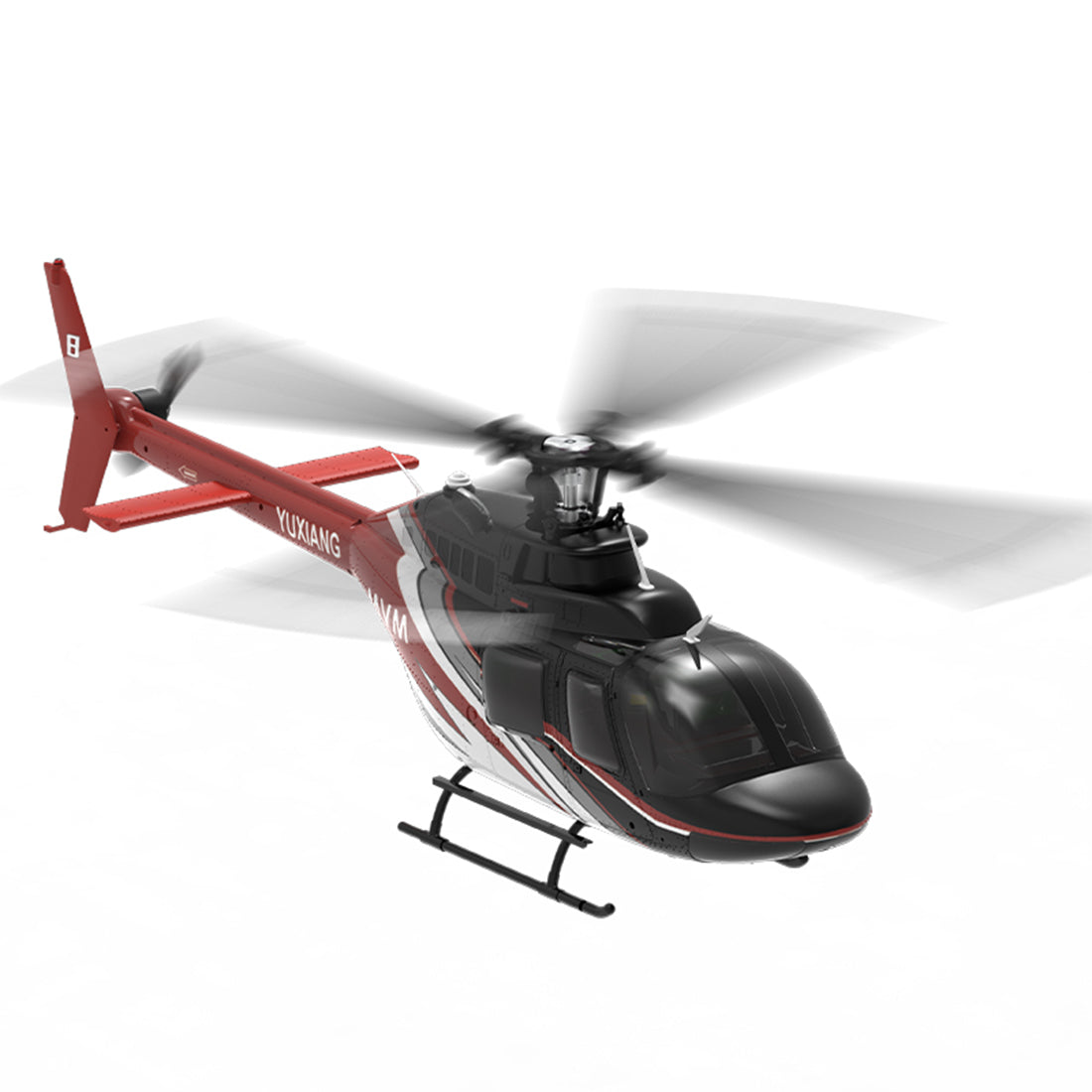 YU XIANG F08 1/27 Scale Bell 206 2.4G 6CH Brushless Direct-Drive 6G Flybarless RC Helicopter Model with Optical Flow Positioning (RTF Version/Mode1/Mode2)