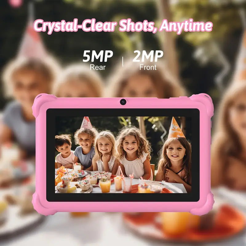 7-Inch Android Tablet with Multi-Color ABS Case, Dual Camera, WiFi, Stereo Speakers