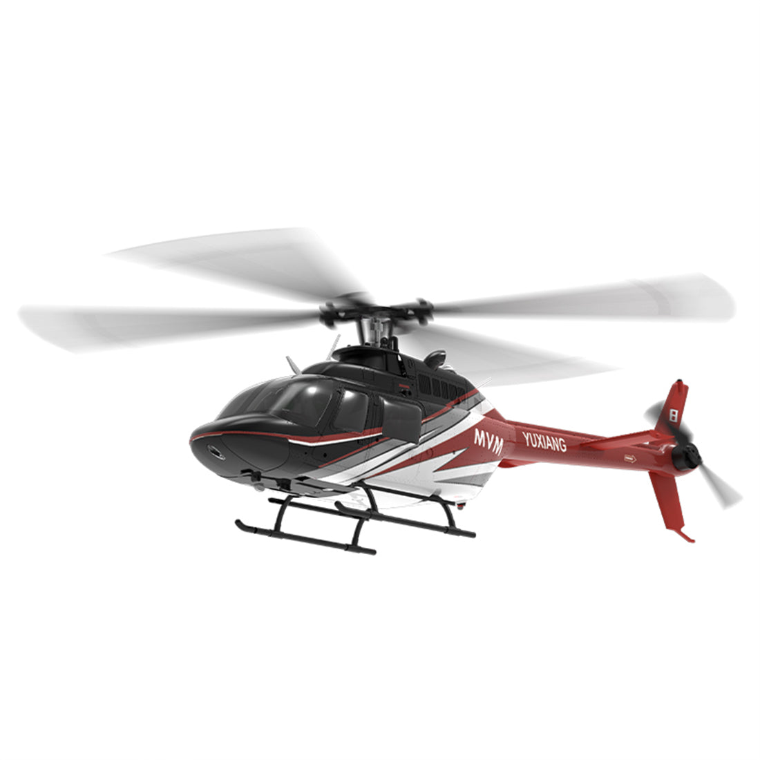 YU XIANG F08 1/27 Scale Bell 206 2.4G 6CH Brushless Direct-Drive 6G Flybarless RC Helicopter Model with Optical Flow Positioning (RTF Version/Mode1/Mode2)