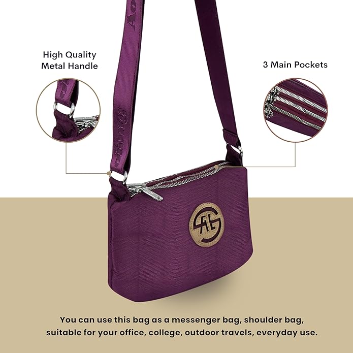 Vegan Leather Crossbody Bag with Adjustable Strap & Large Capacity & Simple Style Shoulder Purse for Ladies