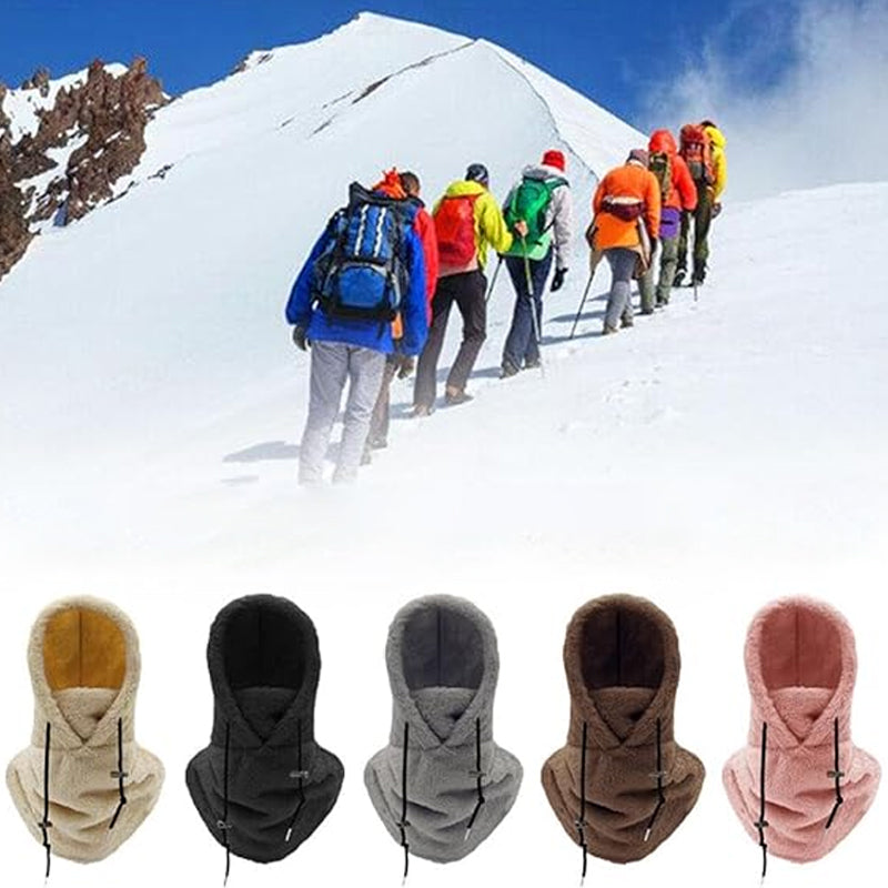 Warm plush bicycle hood
