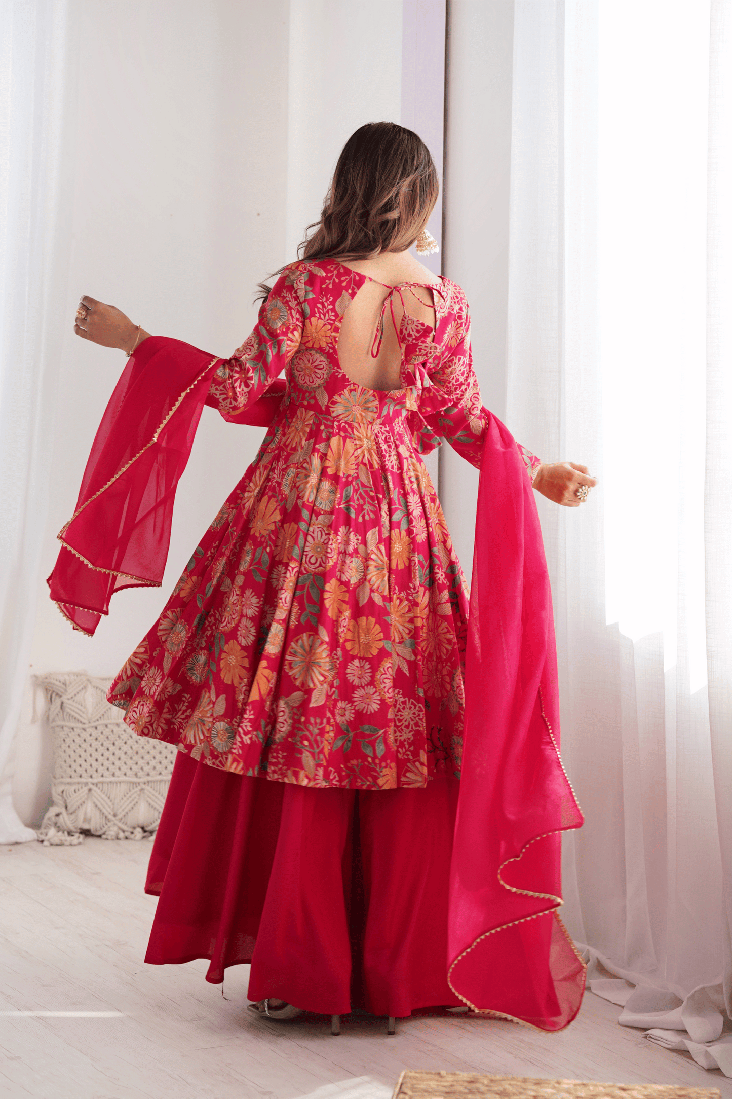 Floral Embroidered Sharara Suit