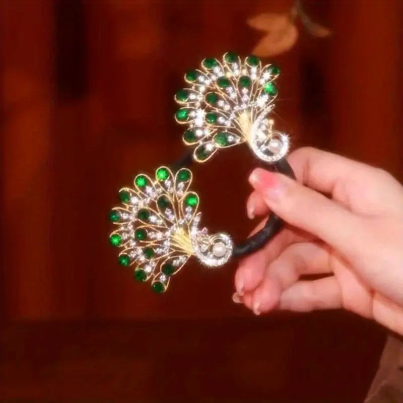 3pcs set of high-end elegant retro peacock hair clip (pack of 3)