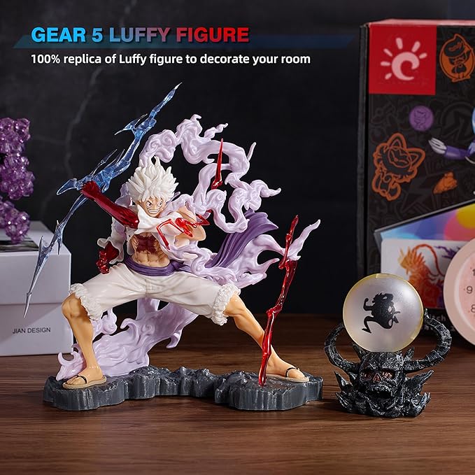 OFAY Luffy Action Figure, 9.5 Inch PVC Gear 5 Model