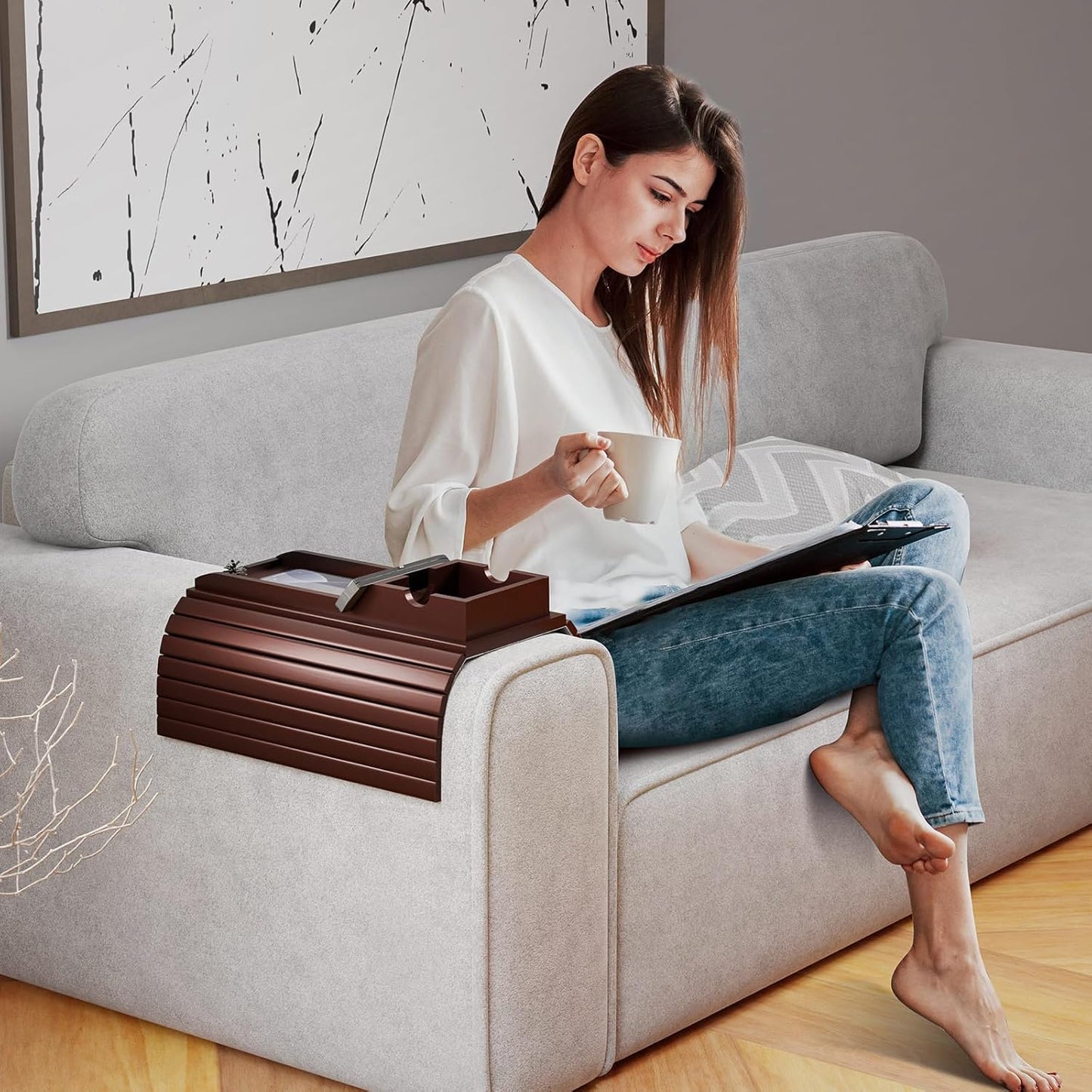 Bamboo Sofa Armrest Tray™️