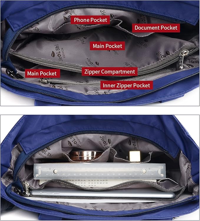 Multipockets Tote Bags Waterproof Purses and Handbags Large Crossbody Bags
