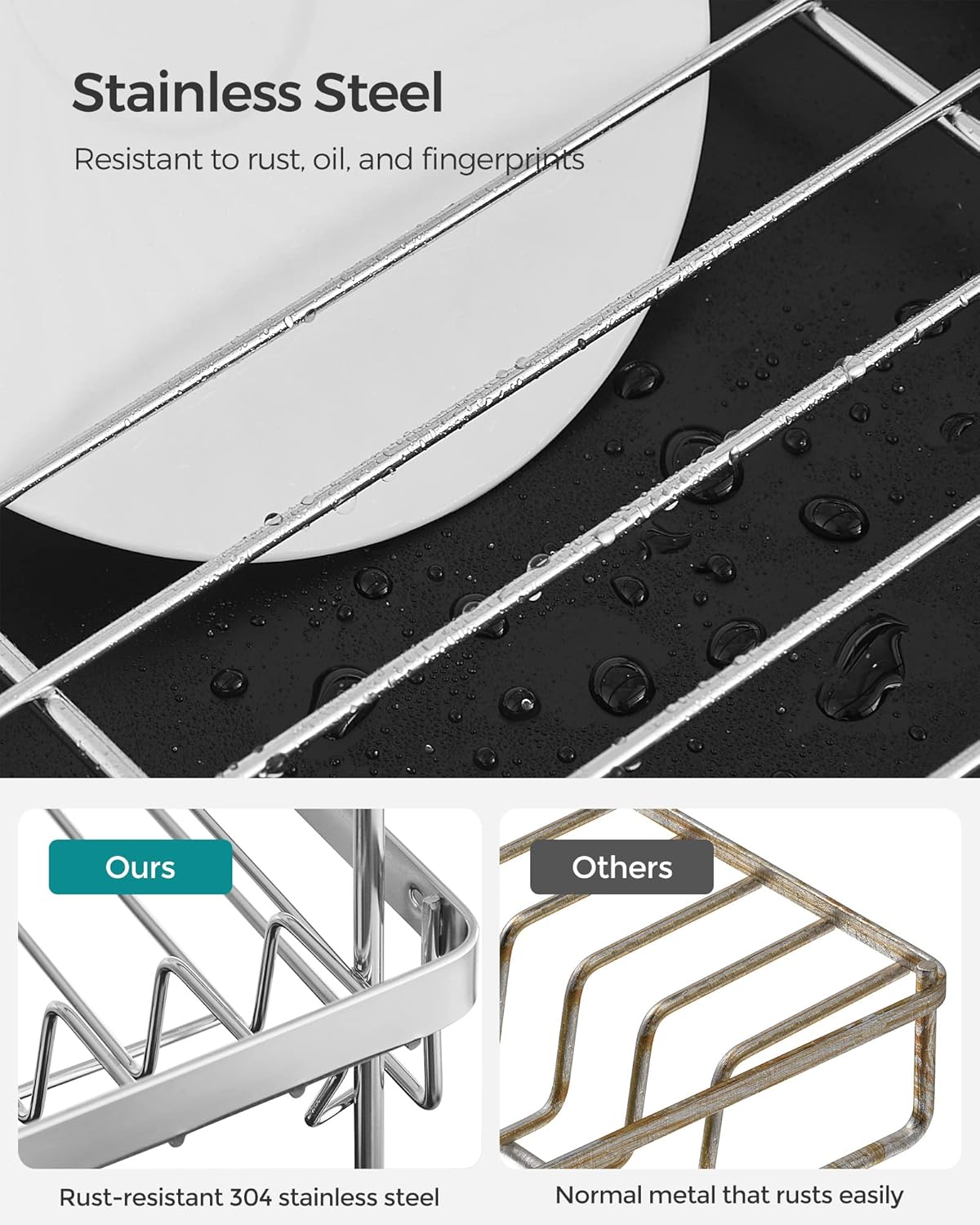 Self-Draining Dish Drying Rack™️