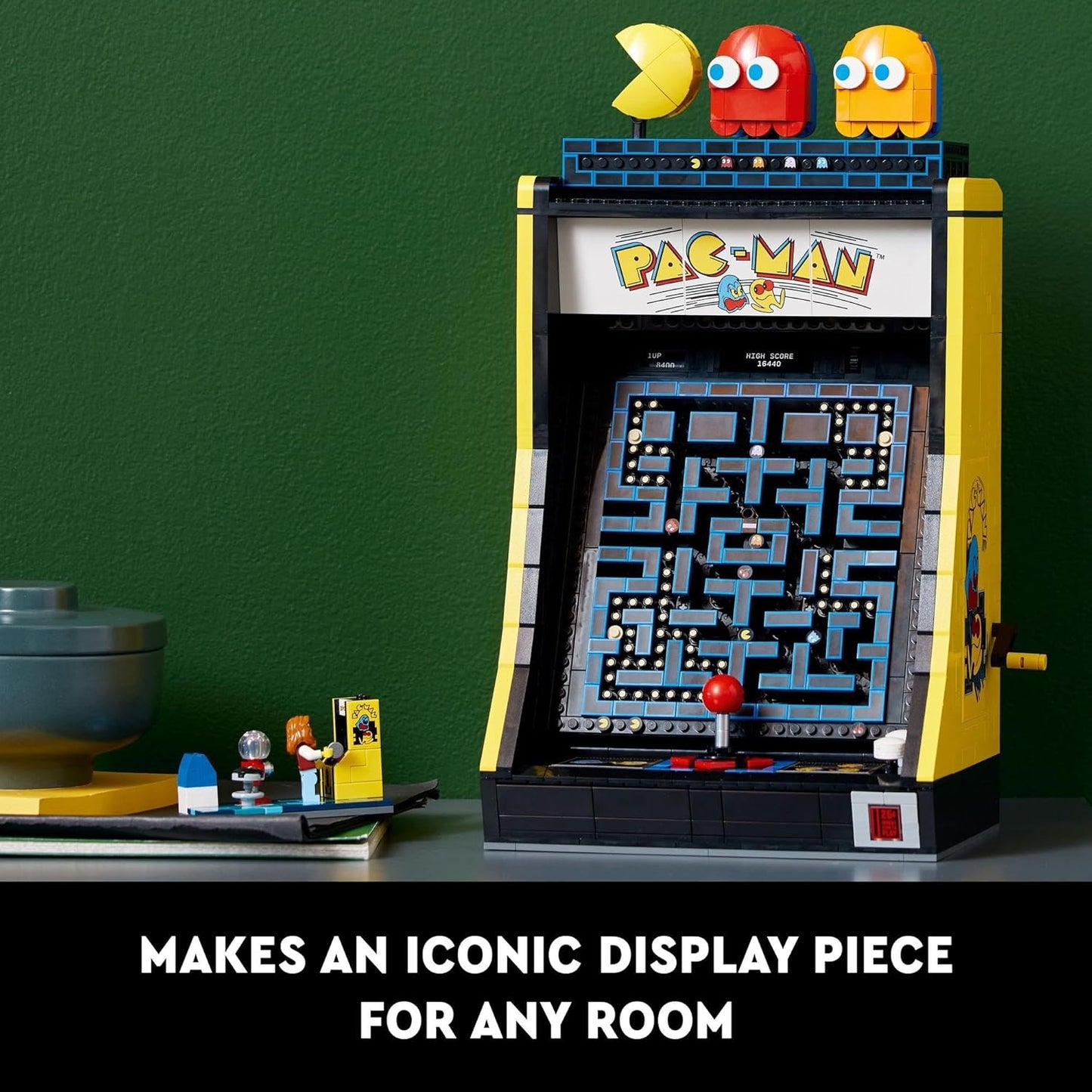 PAC-MAN Arcade Game, Model Kit for Adults to Build Game Machine with Characters 10323 Icons