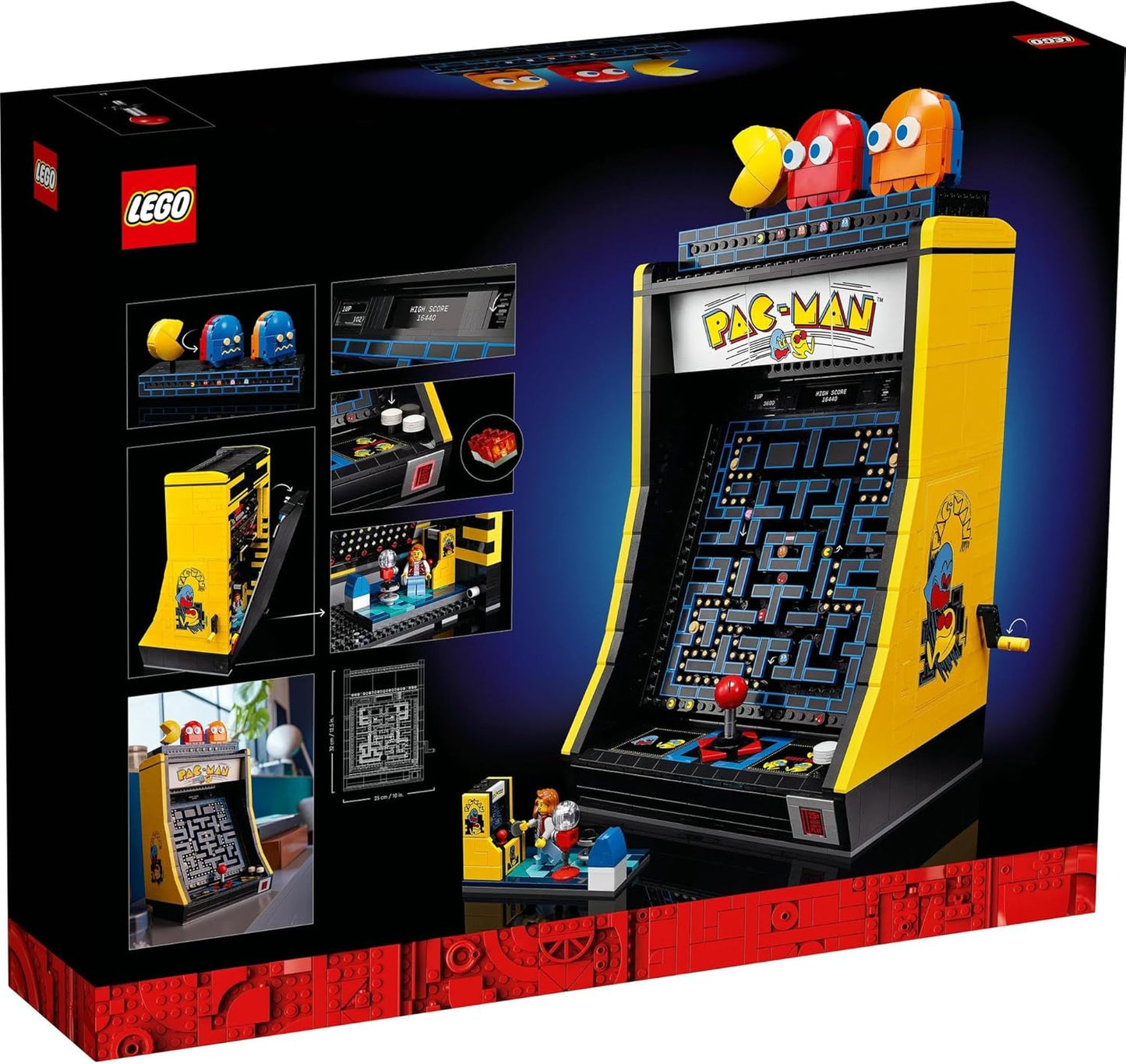 PAC-MAN Arcade Game, Model Kit for Adults to Build Game Machine with Characters 10323 Icons