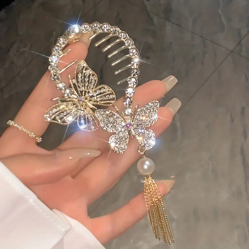3pcs Vintage Zinc Alloy Tassel Claw Clip Set