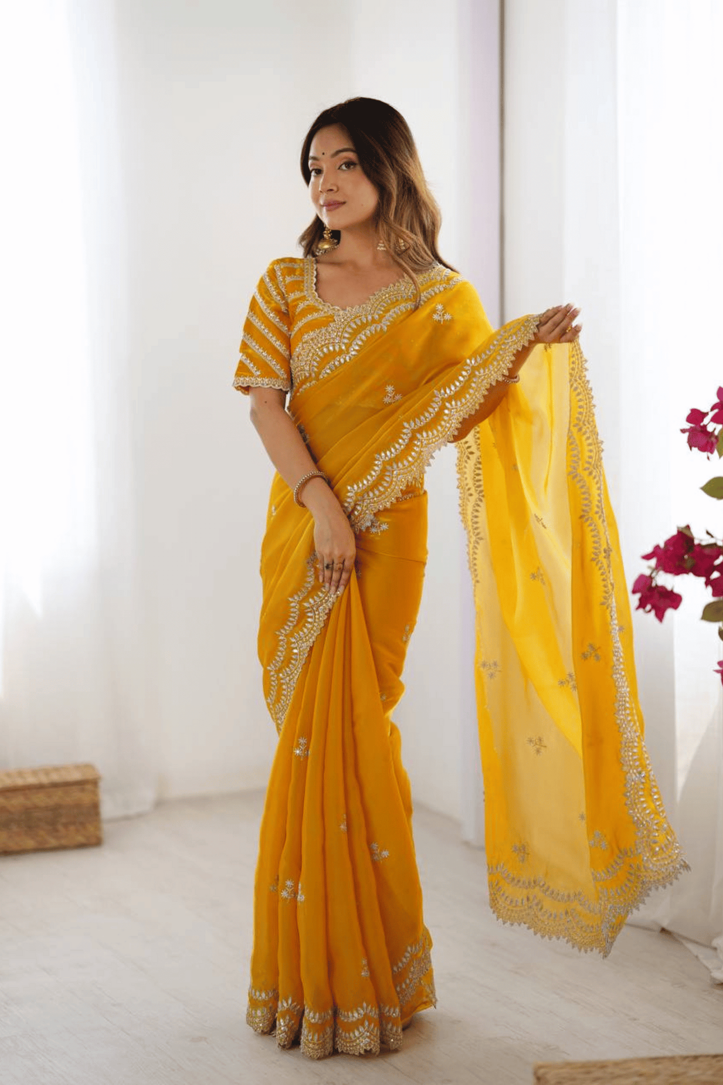 Honey Glint | Ready to Wear Yellow Jimmy Choo Saree
