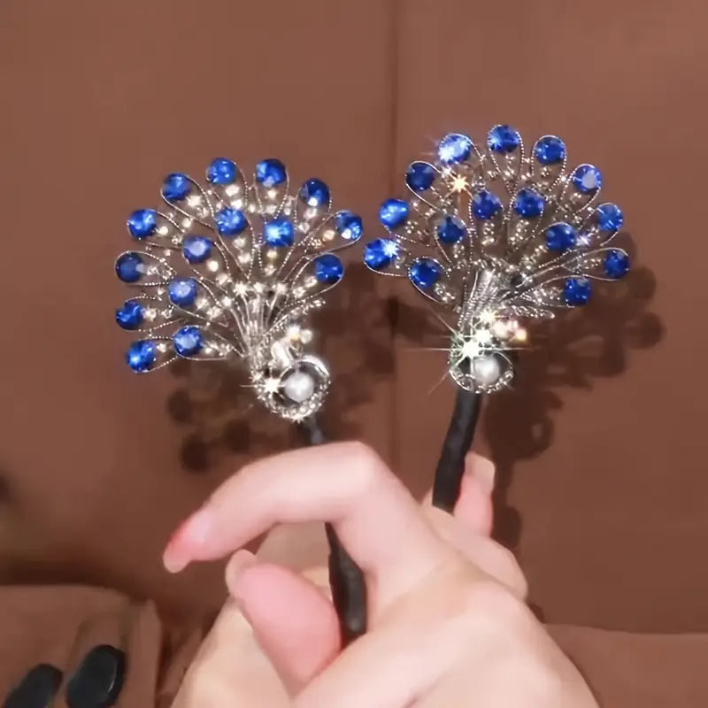 3pcs set of high-end elegant retro peacock hair clip (pack of 3)