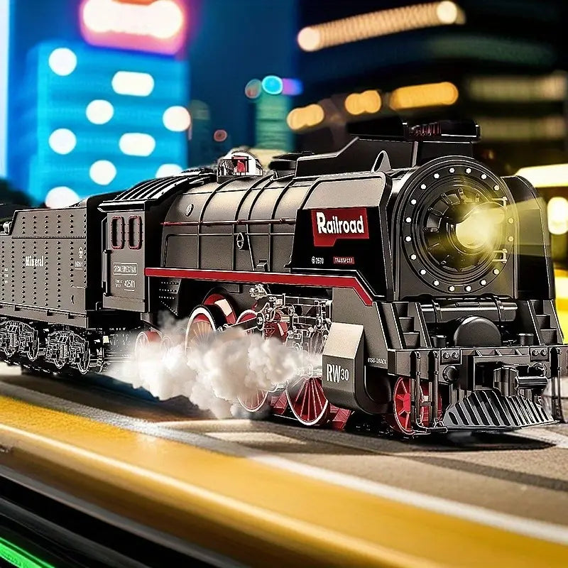 622B Steam Train Toy with Lights, Sounds, and Smoke Special Effects