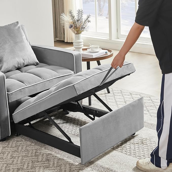 35 Inch Convertible Chair Bed,3-in-1 Adjustable Sleeper Chair Pullout Sofa Bed