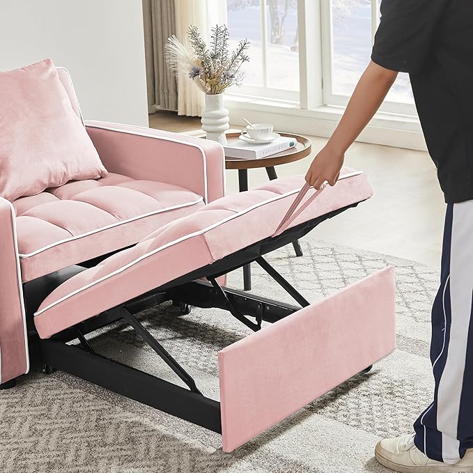 35 Inch Convertible Chair Bed,3-in-1 Adjustable Sleeper Chair Pullout Sofa Bed