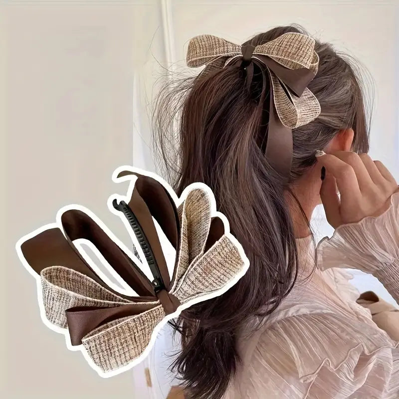 3pc Vintage-Inspired Elegant Bow Banana Hair Clip
