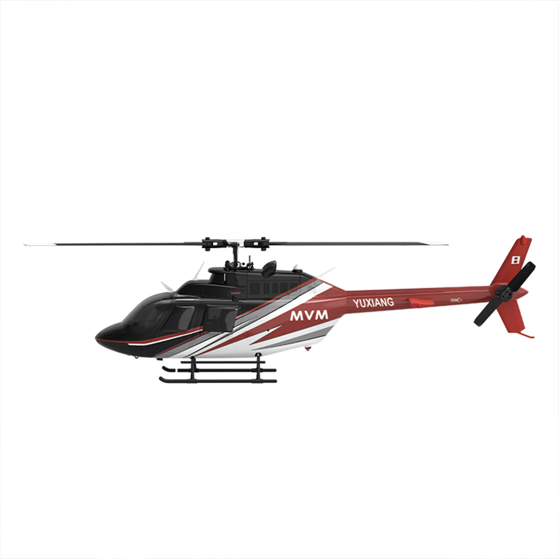 YU XIANG F08 1/27 Scale Bell 206 2.4G 6CH Brushless Direct-Drive 6G Flybarless RC Helicopter Model with Optical Flow Positioning (RTF Version/Mode1/Mode2)