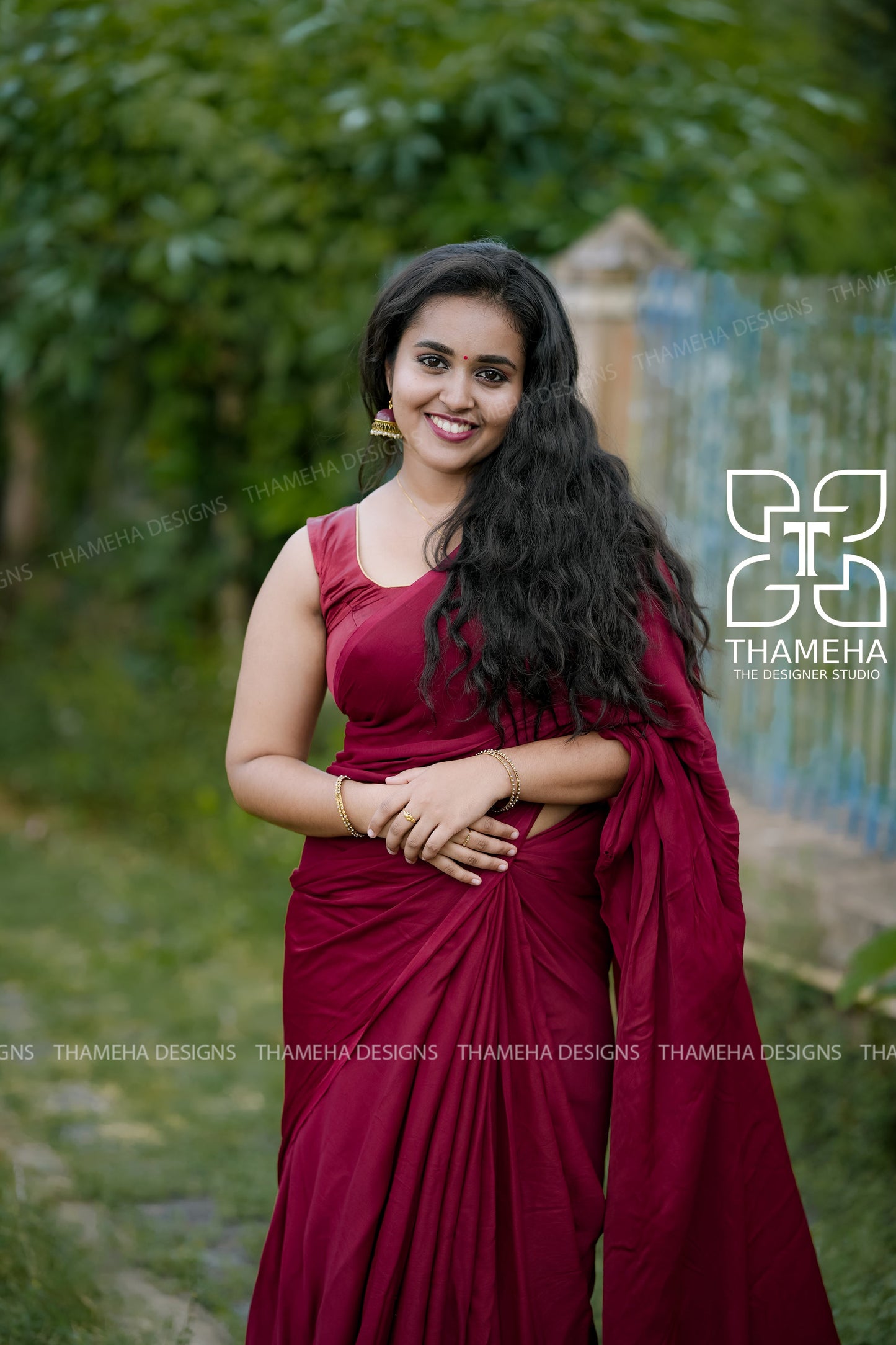 Solid Saree with Blouse Piece