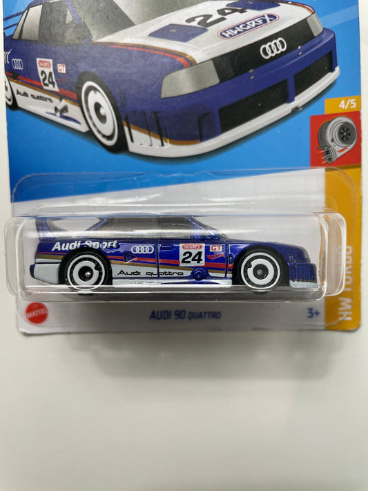 Hot Wheels 1/64 Audi 90 Quattro Blue & White - Damaged Card