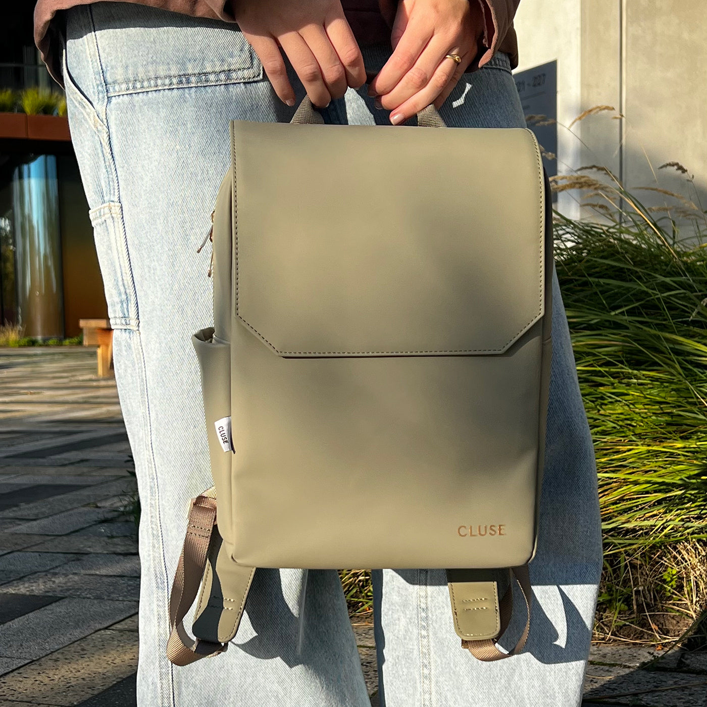 Nuitée Backpack, Light Green, Gold Colour