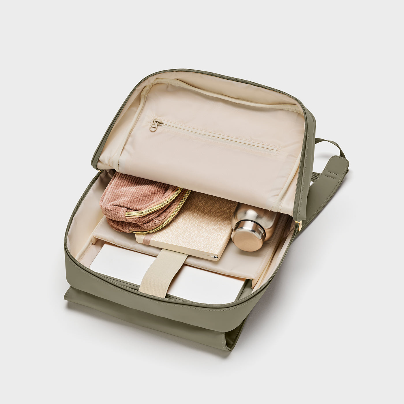 Nuitée Backpack, Light Green, Gold Colour