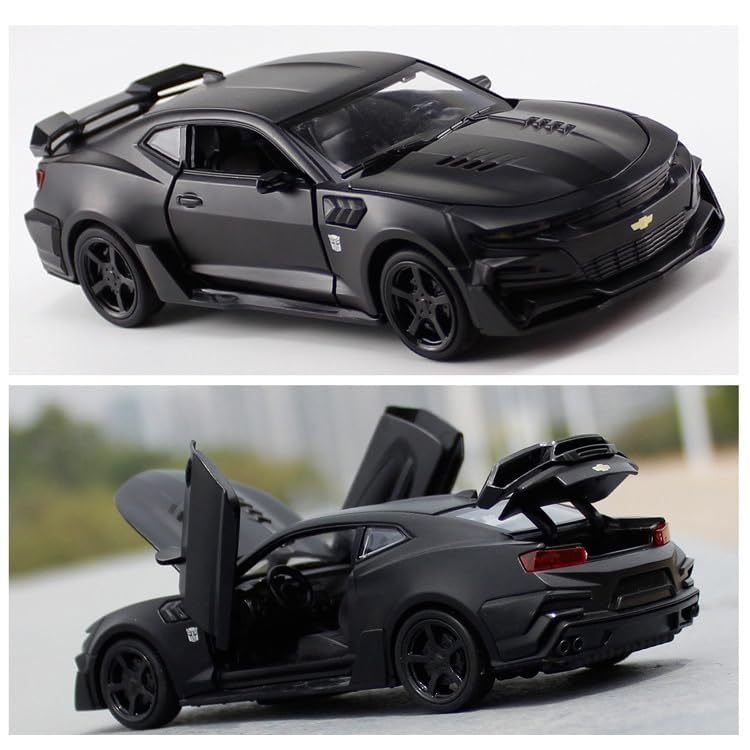 Chevrolet Camaro Metal Die Cast Car - Matte Black 1/24 - Big Size