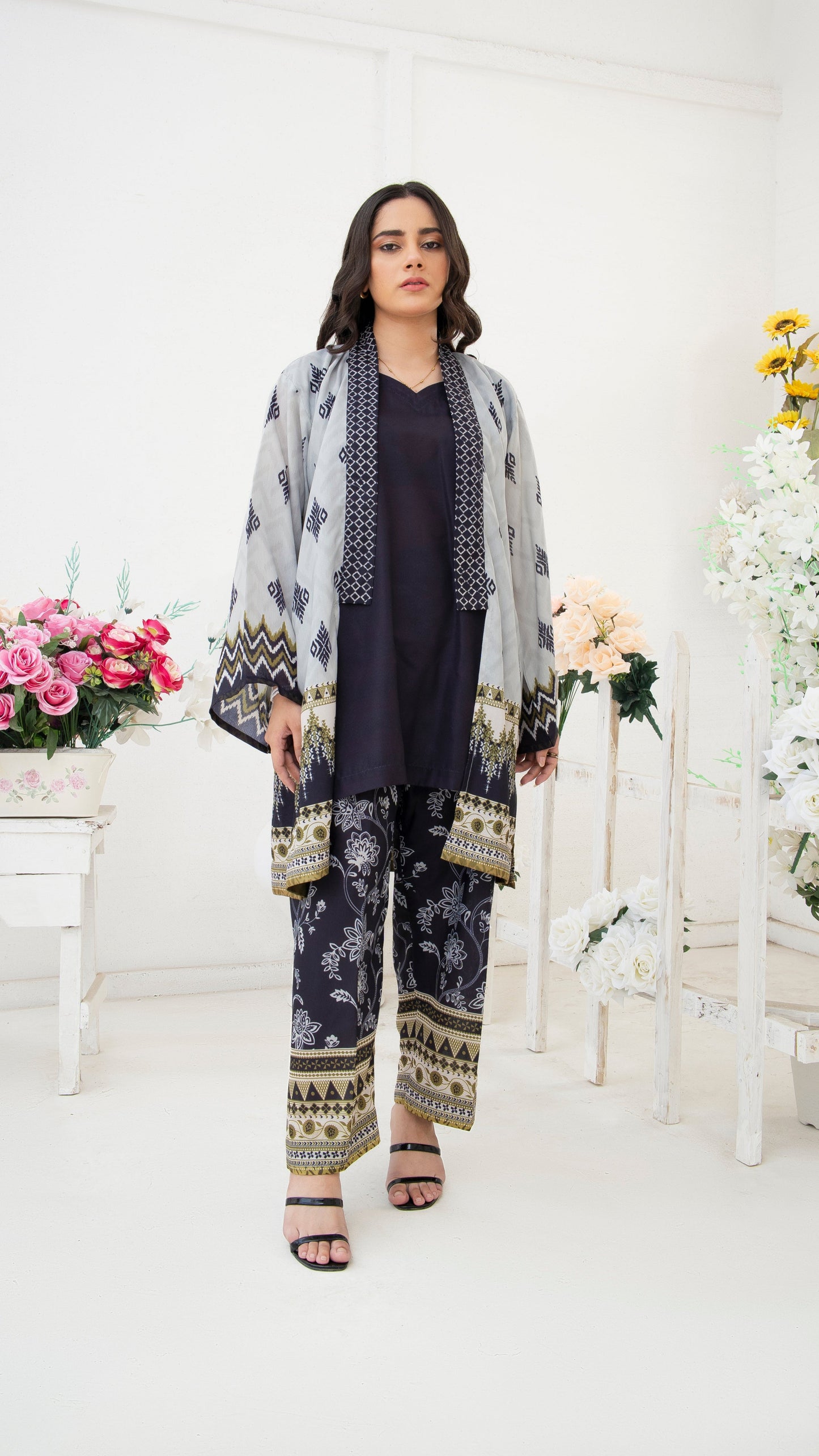 Ethnic Printed Kaftan Ensemble