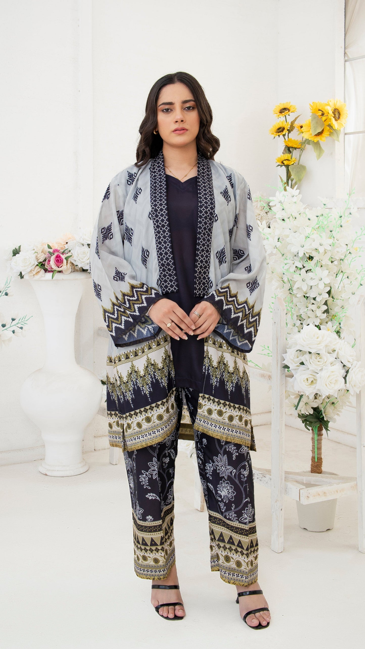 Ethnic Printed Kaftan Ensemble