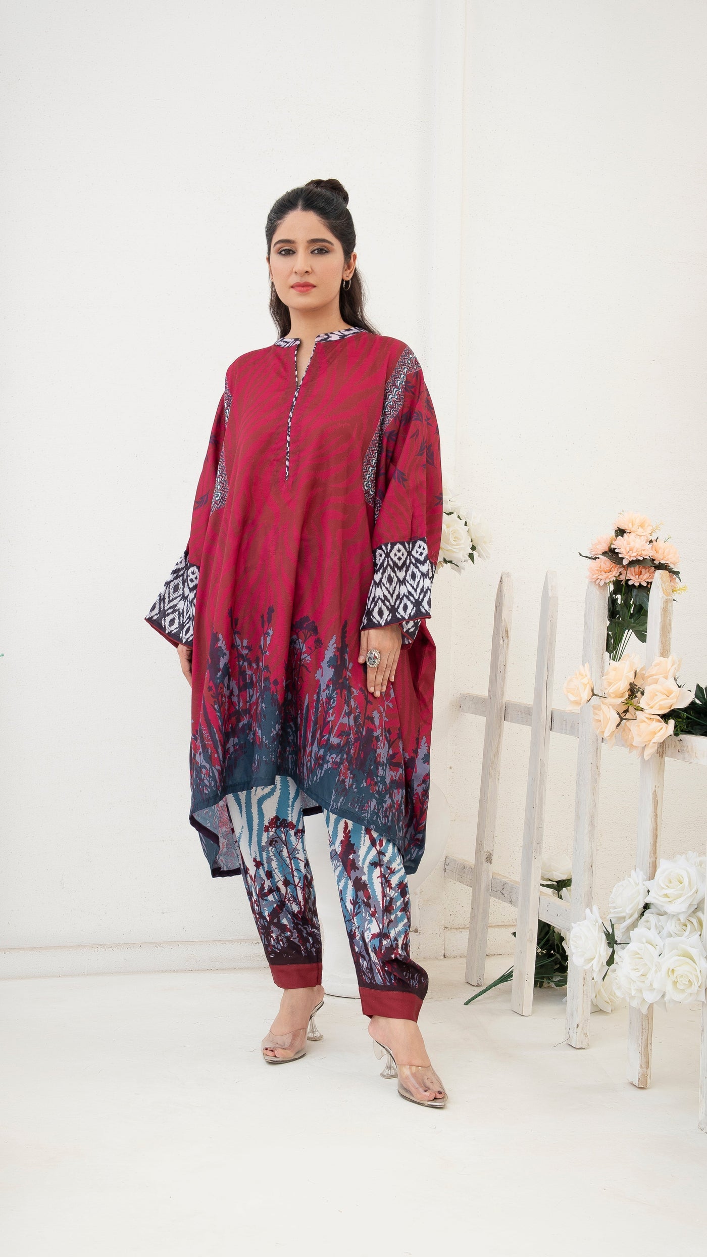 Ethnic Printed Kaftan Ensemble