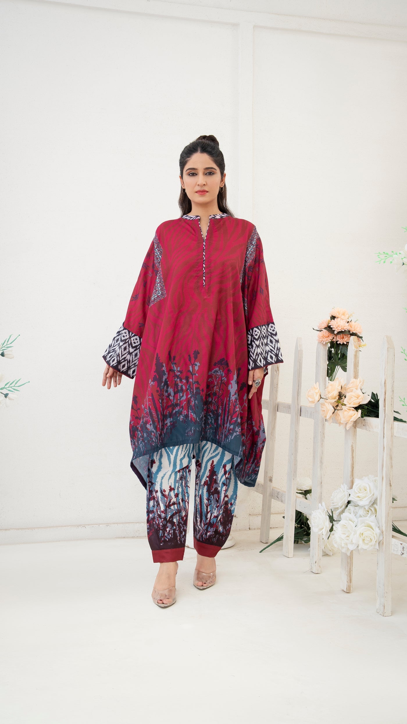 Ethnic Printed Kaftan Ensemble