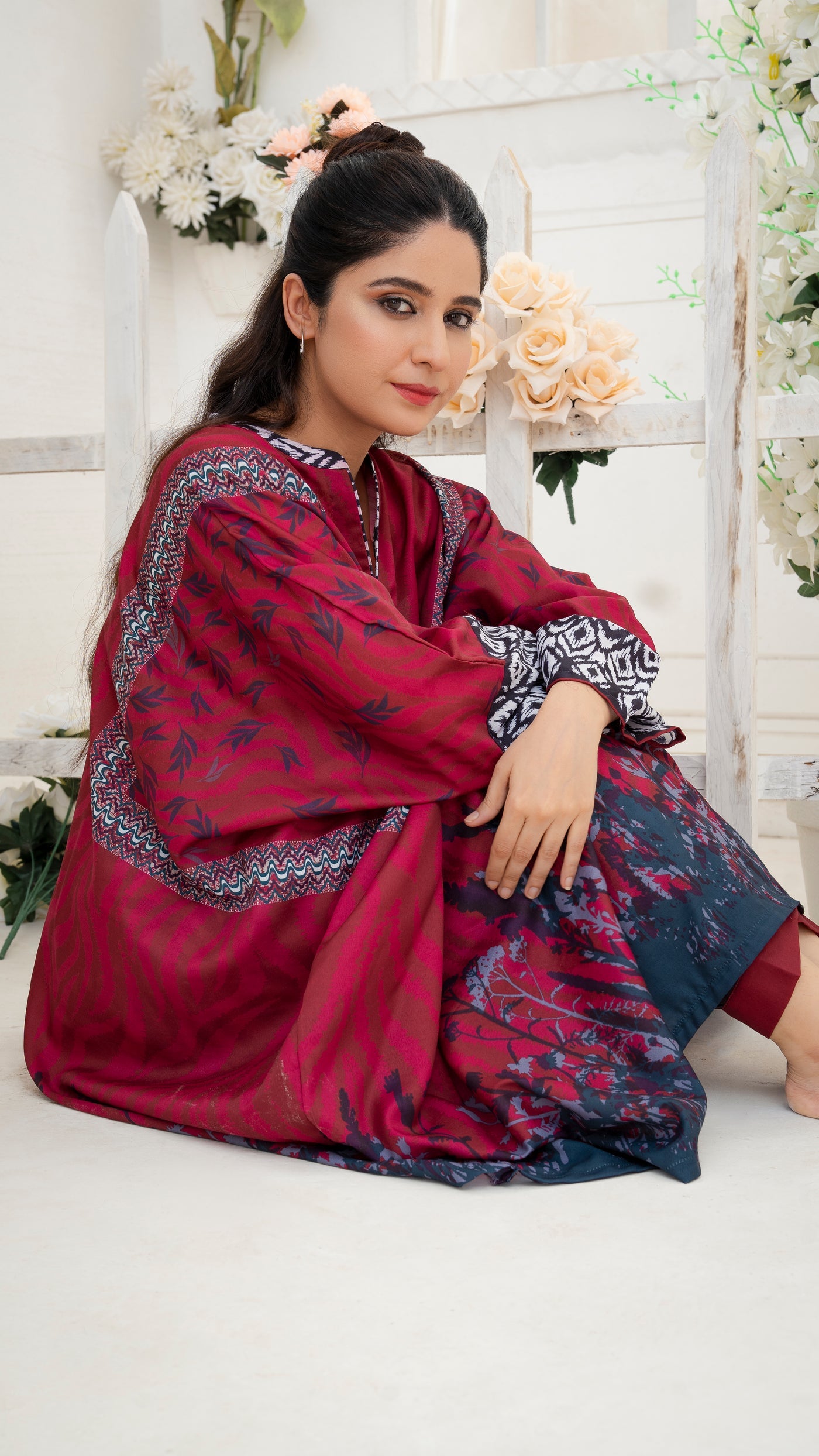 Ethnic Printed Kaftan Ensemble