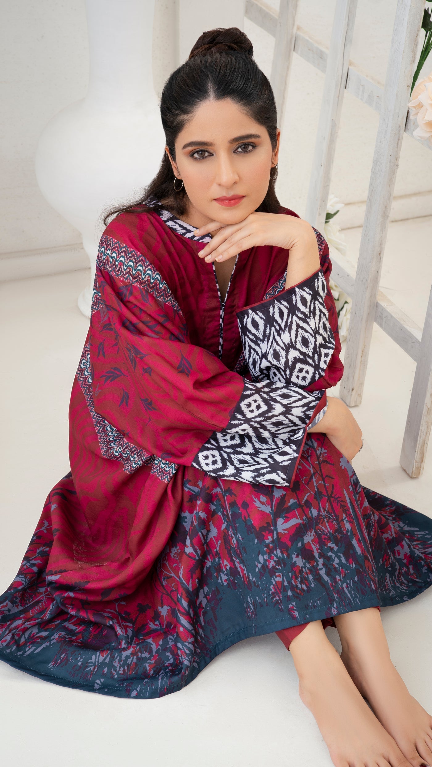Ethnic Printed Kaftan Ensemble