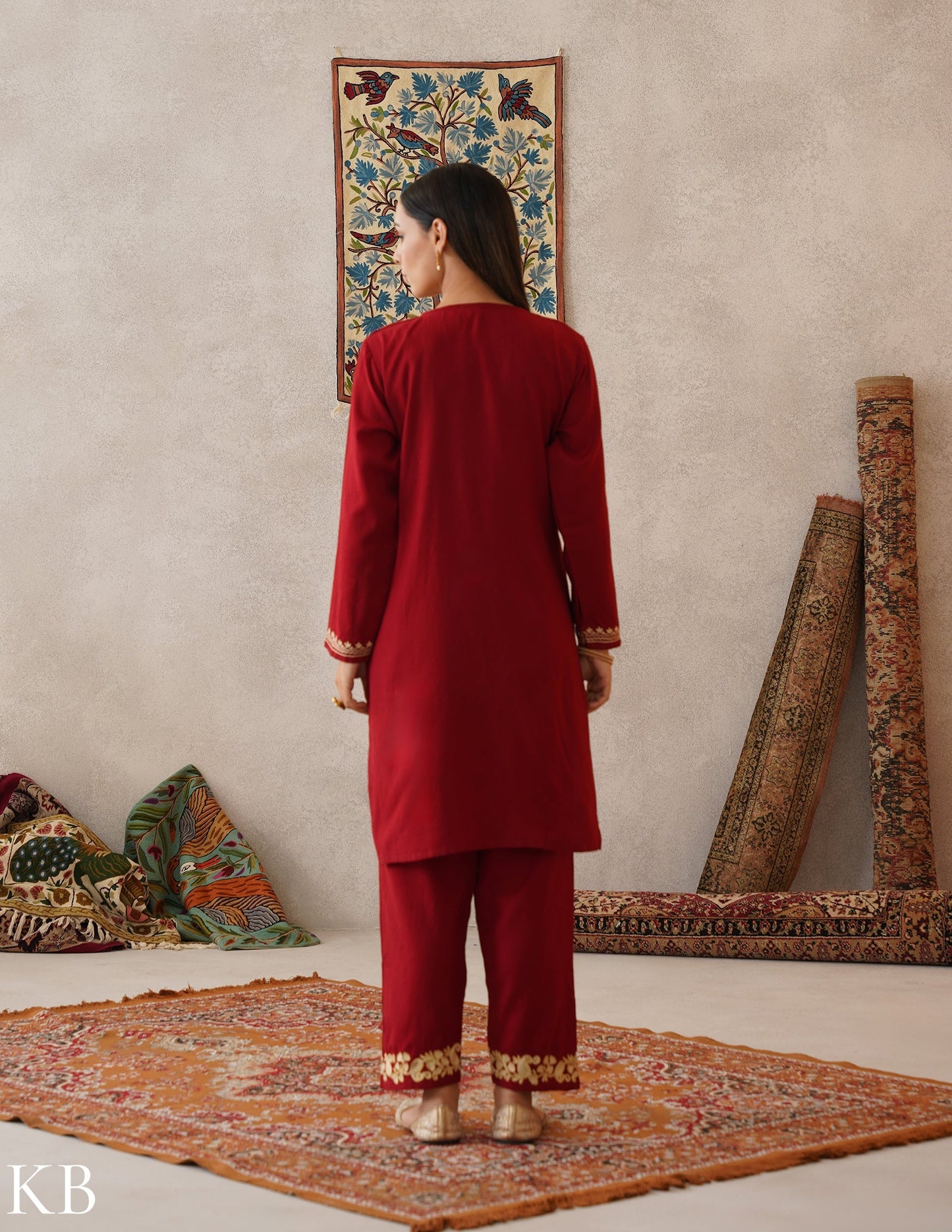 Zari Woollen Co-ord Set