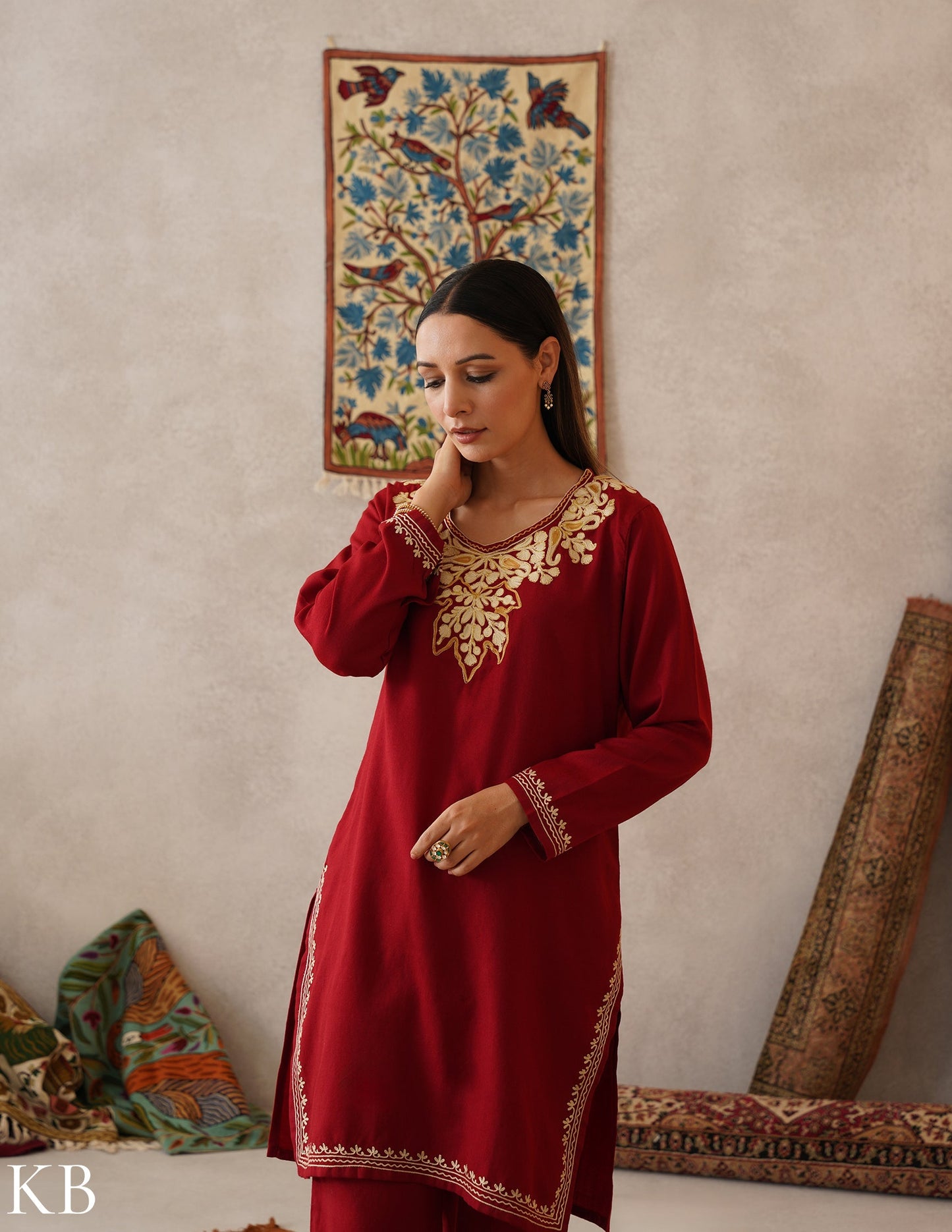 Zari Woollen Co-ord Set