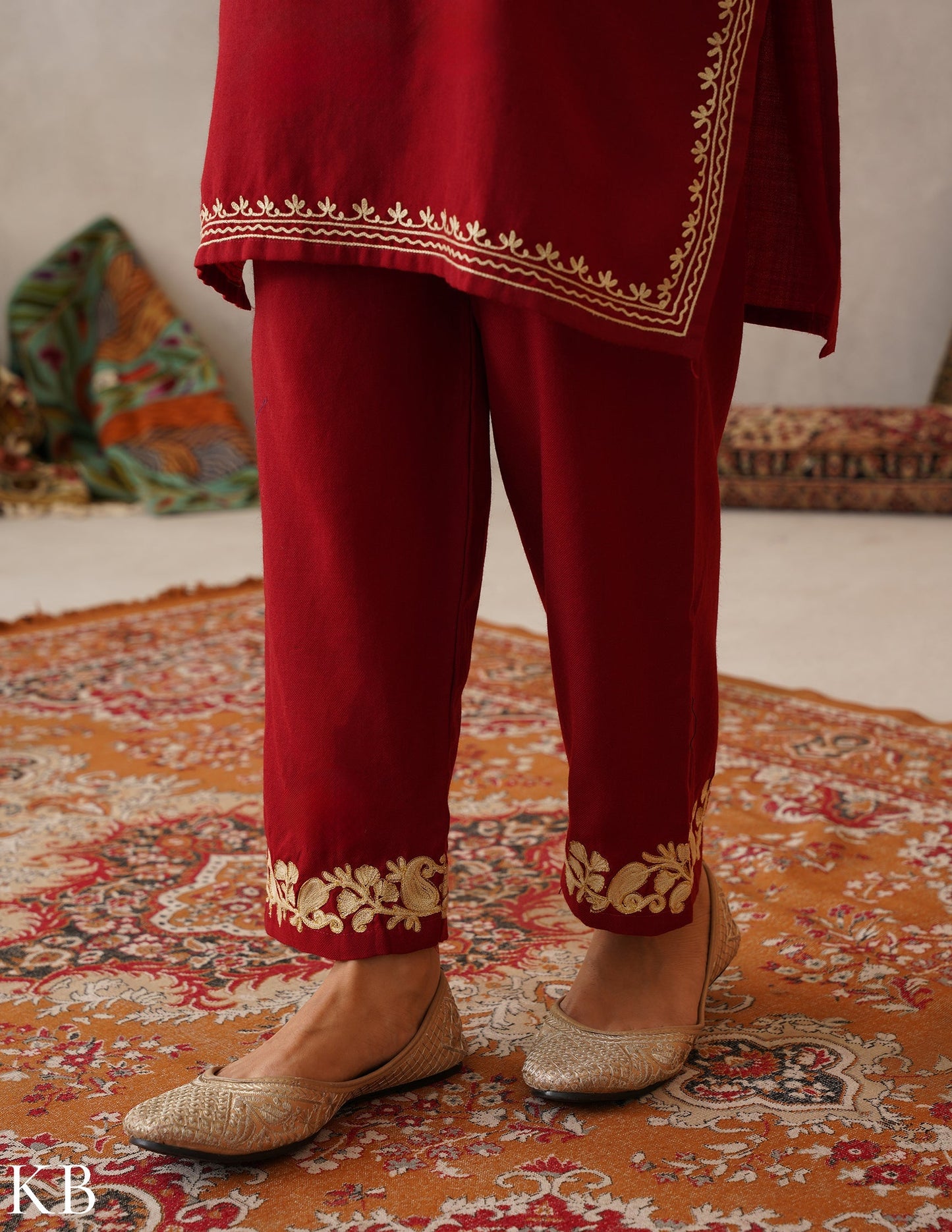 Zari Woollen Co-ord Set