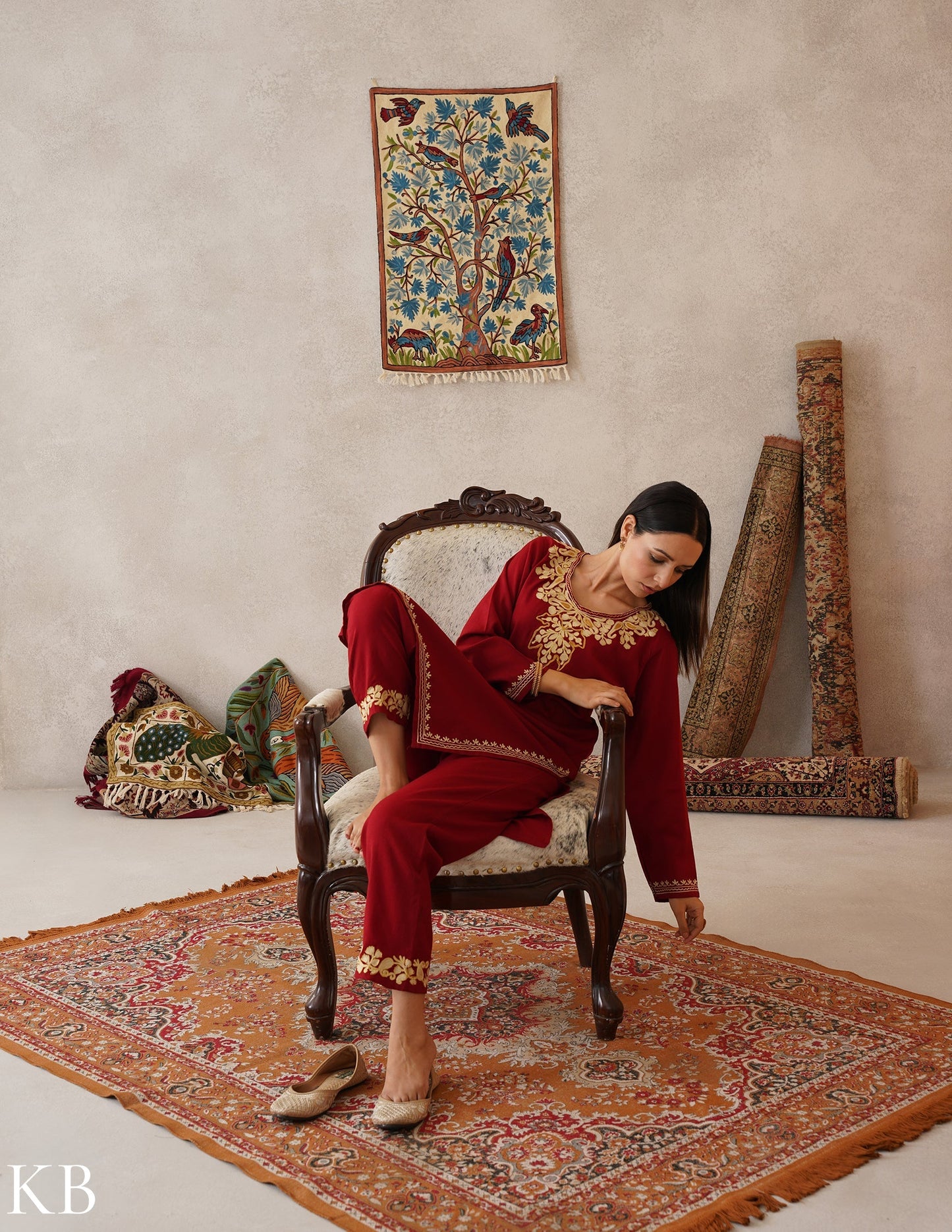Zari Woollen Co-ord Set