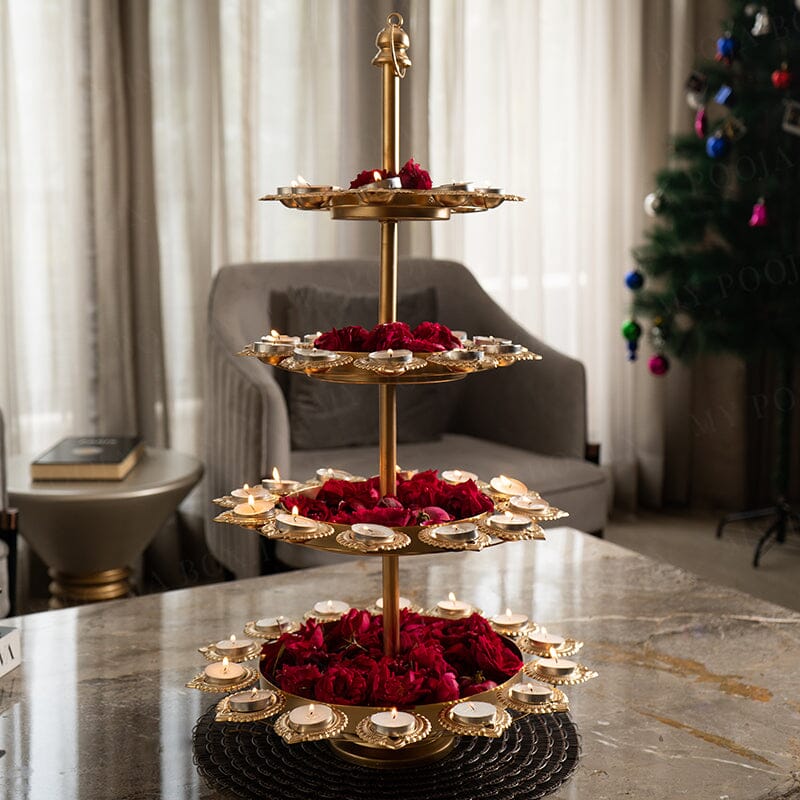 Exquisite Layer Diya Urli Stand