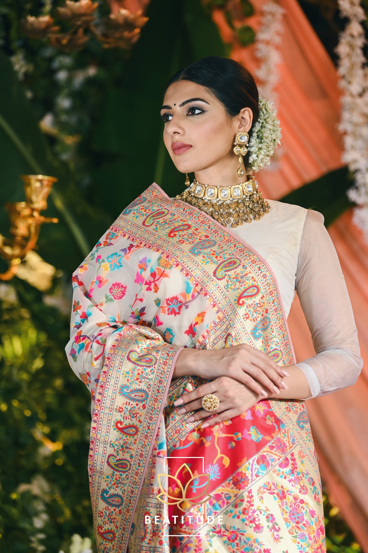 Multi-Color Kashmiri Weaving Soft Modal Silk Saree