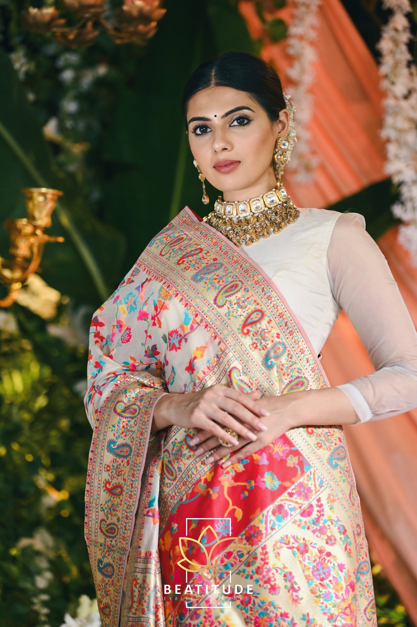 Multi-Color Kashmiri Weaving Soft Modal Silk Saree